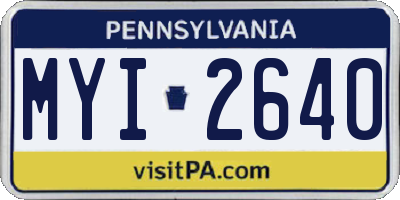 PA license plate MYI2640