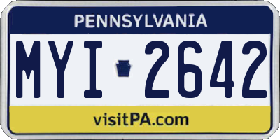 PA license plate MYI2642