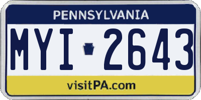PA license plate MYI2643