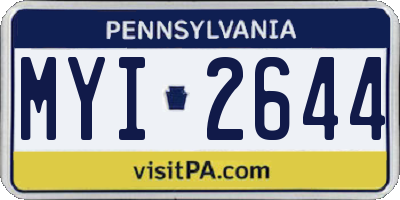 PA license plate MYI2644