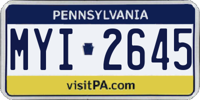 PA license plate MYI2645