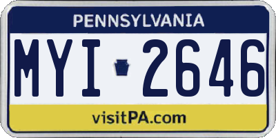 PA license plate MYI2646