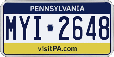 PA license plate MYI2648