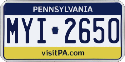 PA license plate MYI2650