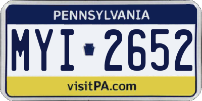 PA license plate MYI2652
