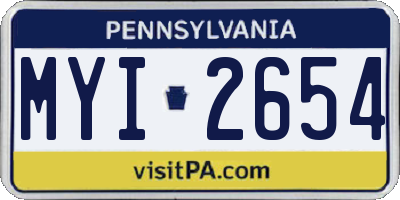 PA license plate MYI2654