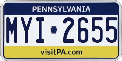 PA license plate MYI2655