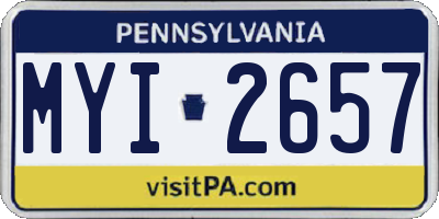 PA license plate MYI2657