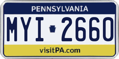 PA license plate MYI2660