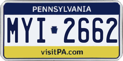 PA license plate MYI2662