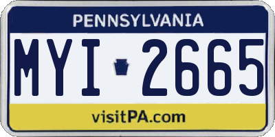 PA license plate MYI2665