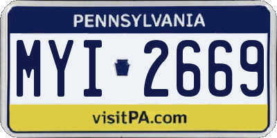 PA license plate MYI2669