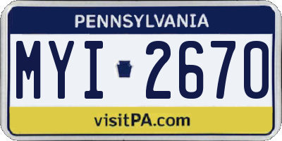 PA license plate MYI2670