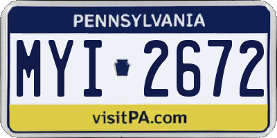 PA license plate MYI2672