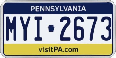 PA license plate MYI2673