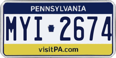 PA license plate MYI2674