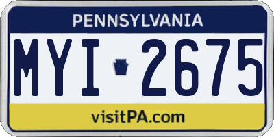 PA license plate MYI2675