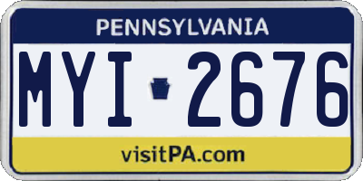 PA license plate MYI2676