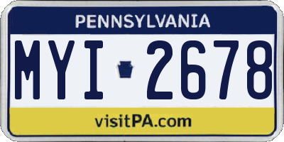 PA license plate MYI2678