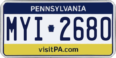 PA license plate MYI2680