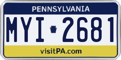 PA license plate MYI2681
