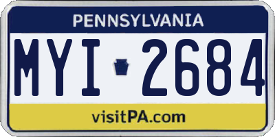 PA license plate MYI2684