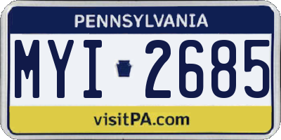 PA license plate MYI2685