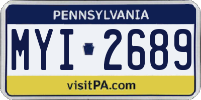 PA license plate MYI2689
