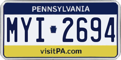 PA license plate MYI2694