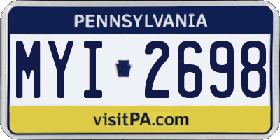 PA license plate MYI2698
