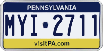 PA license plate MYI2711