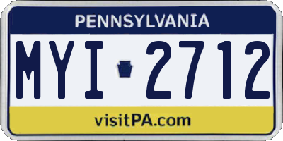 PA license plate MYI2712