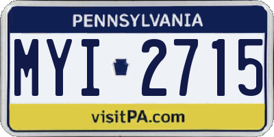 PA license plate MYI2715