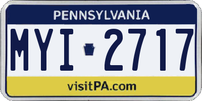PA license plate MYI2717
