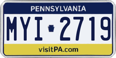 PA license plate MYI2719
