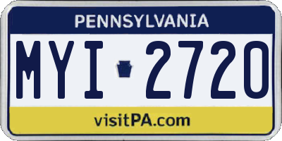 PA license plate MYI2720