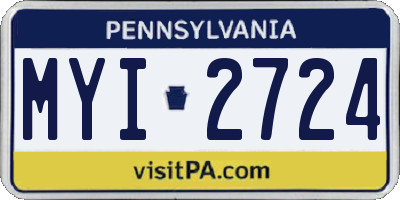 PA license plate MYI2724