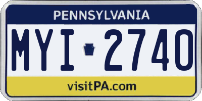 PA license plate MYI2740