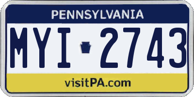 PA license plate MYI2743