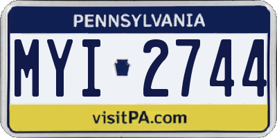 PA license plate MYI2744