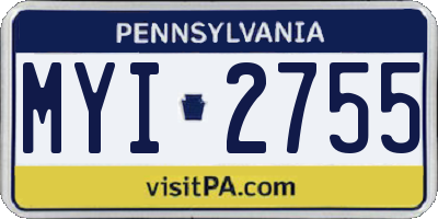 PA license plate MYI2755