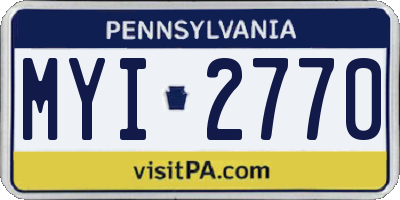 PA license plate MYI2770