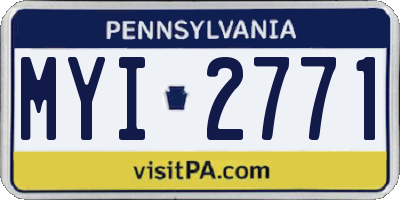 PA license plate MYI2771