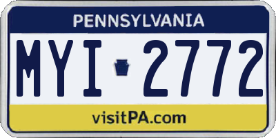 PA license plate MYI2772