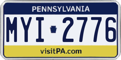 PA license plate MYI2776