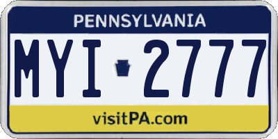 PA license plate MYI2777