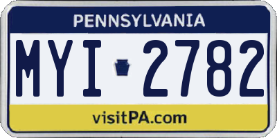 PA license plate MYI2782