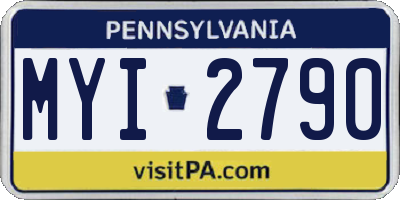 PA license plate MYI2790