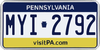 PA license plate MYI2792
