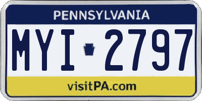 PA license plate MYI2797